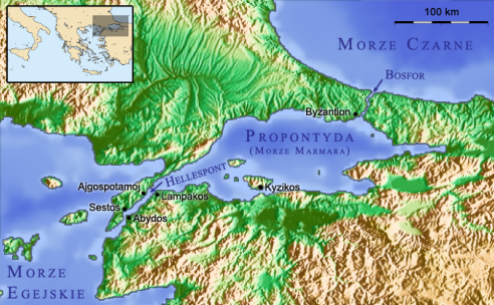 Mapa cieśniny Bosfor, Biblijny Jordan
