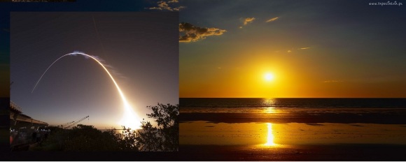 Słońce i wahadłowiec , prosty przykład dowodzący identyczności widzenia ruchu słonca i wahadłowca. Wizualny dowód niebocentryzmu.